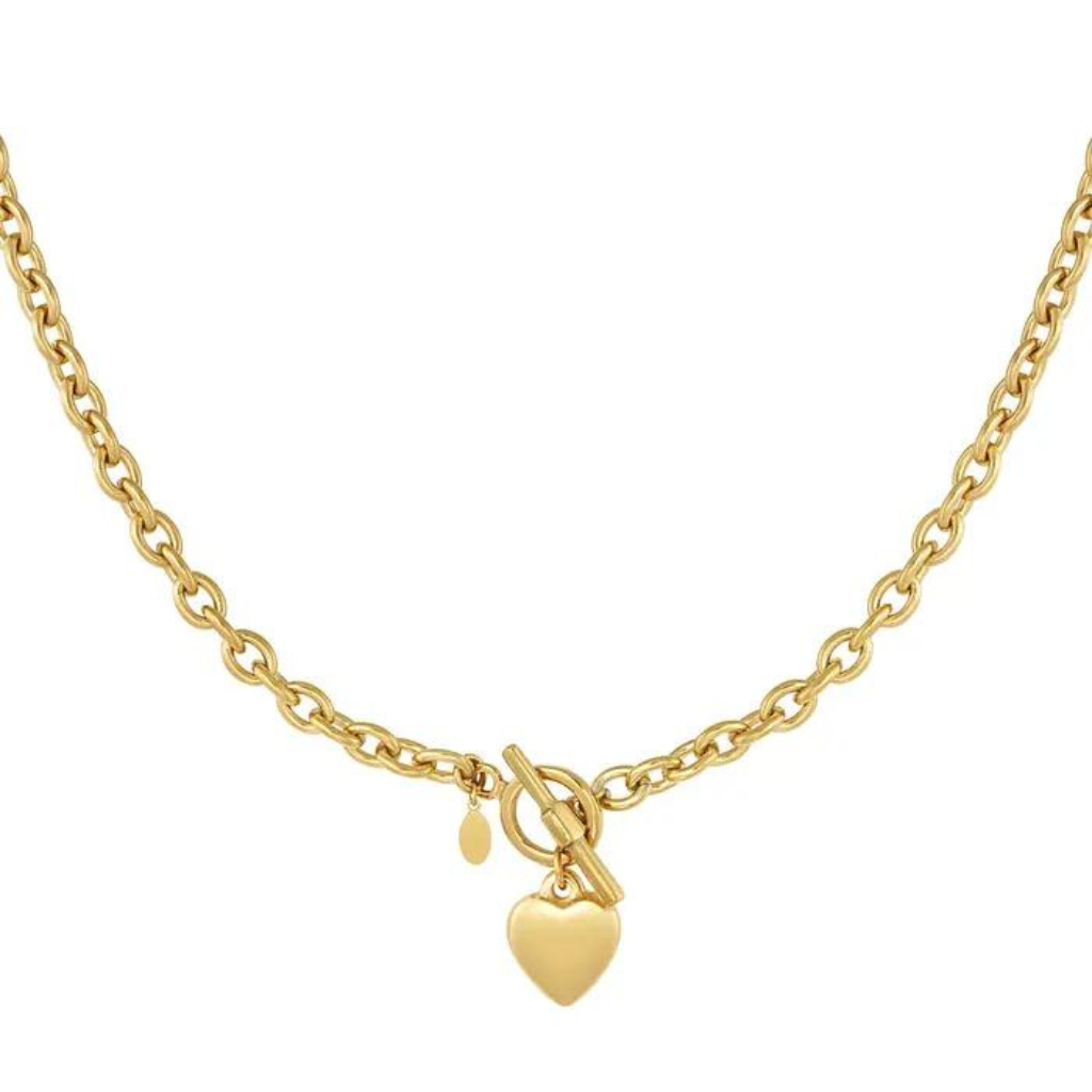 COLLIER COEUR FERMOIR ROND