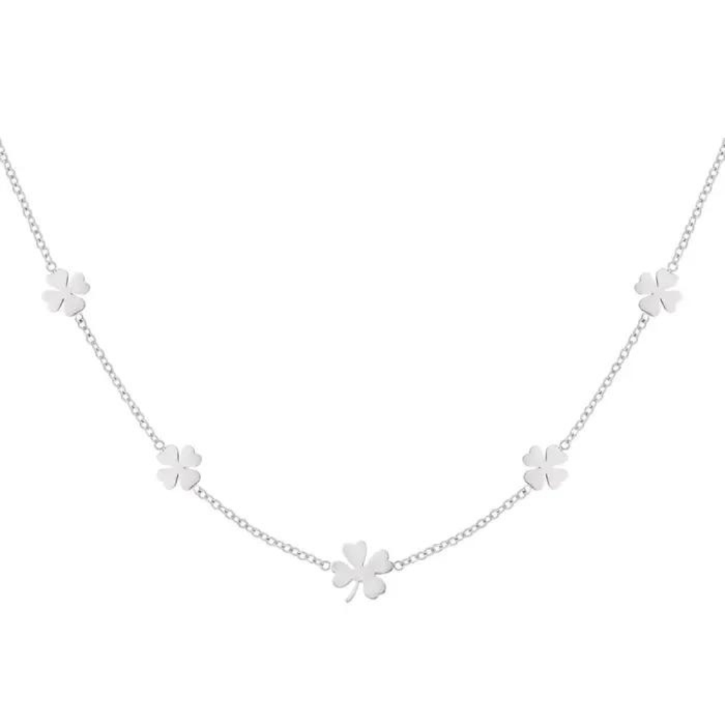 COLLIER 5 TREFLES OR OU ARGENT