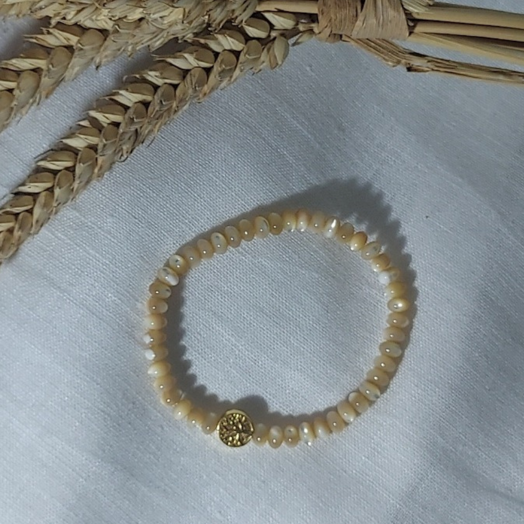 BRACELET PIERRE NATURELLE NACRE 6MM