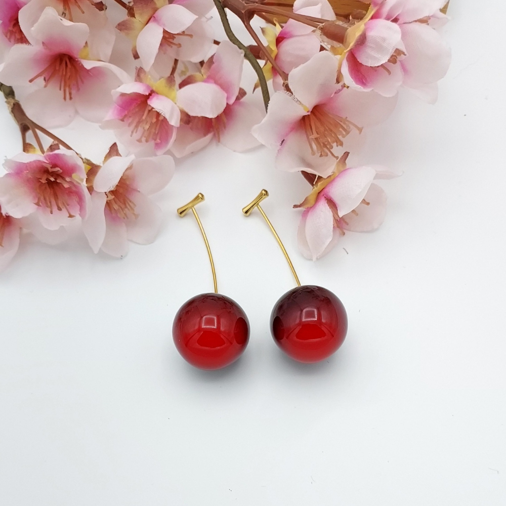 BOUCLES D'OREILLES CERISE