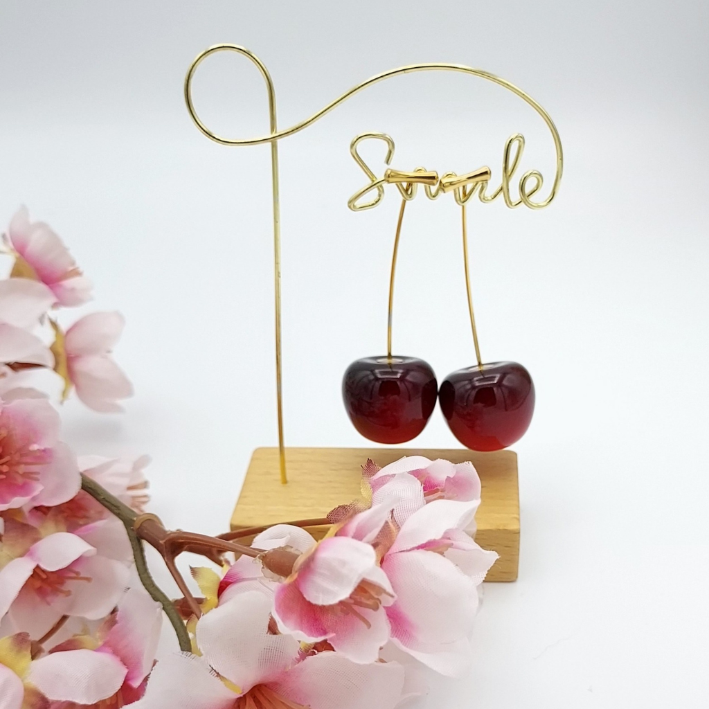 Boucles d'oreilles cerises en acier inoxydable super légère, Store-mj