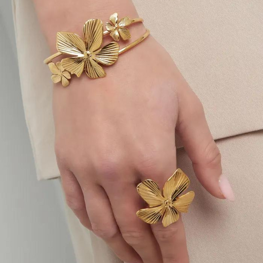Bracelet acier inoxydable modèle fleur, Store-mj