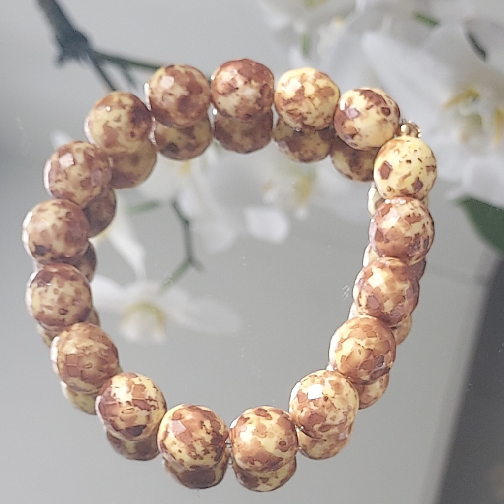 Bracelet perle 12 mm en verre ambré : Store-mj