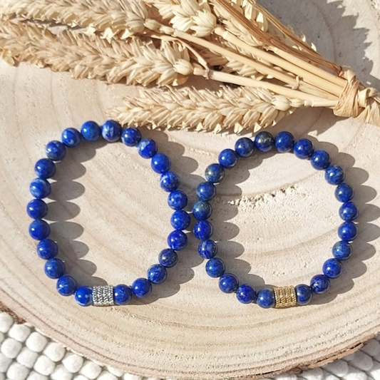 Bracelet homme lapis-lazuli AA en perles semi-précieuses 8mm, Store-mj